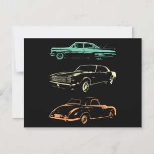 Vintage Cars - 80 en 90 grafische Retro Briefkaart