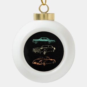 Vintage Cars - 80 en 90 grafische Retro Keramische Bal Ornament