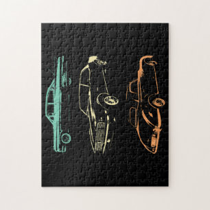 Vintage Cars - 80 en 90 grafische Retro Legpuzzel
