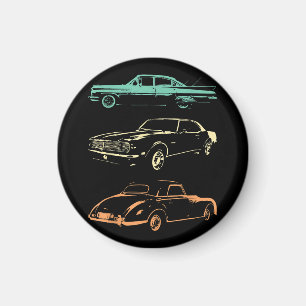 Vintage Cars - 80 en 90 grafische Retro Magneet