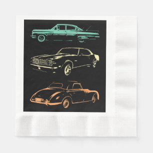 Vintage Cars - 80 en 90 grafische Retro Servet