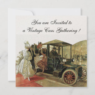 VINTAGE CARS, AUTO RESTORATION Red White Champagne Kaart