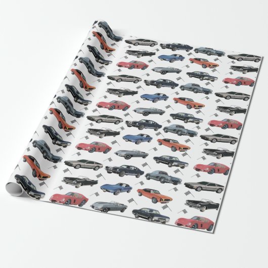 Vintage Cars  Cadeaupapier (Uitgerold)