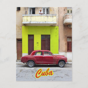 Vintage cars en oude gevels, Havana, Cuba Briefkaart