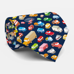 Vintage Cars en Trucks Cool Dark Blue Stropdas