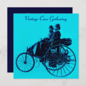 ViNTAGE CARS GATHERING blue turquase Kaart (Voorkant / Achterkant)