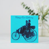 ViNTAGE CARS GATHERING blue turquase Kaart (Staand voorkant)