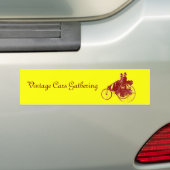 Vintage Cars Gathering, geel bruin Bumpersticker (Op auto)