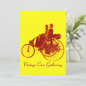 ViNTAGE CARS GATHERING,geel bruin Kaart (Staand voorkant)