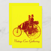 ViNTAGE CARS GATHERING,geel bruin Kaart (Voorkant / Achterkant)