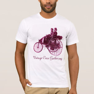 Vintage Cars Gathering, paars wit T-shirt