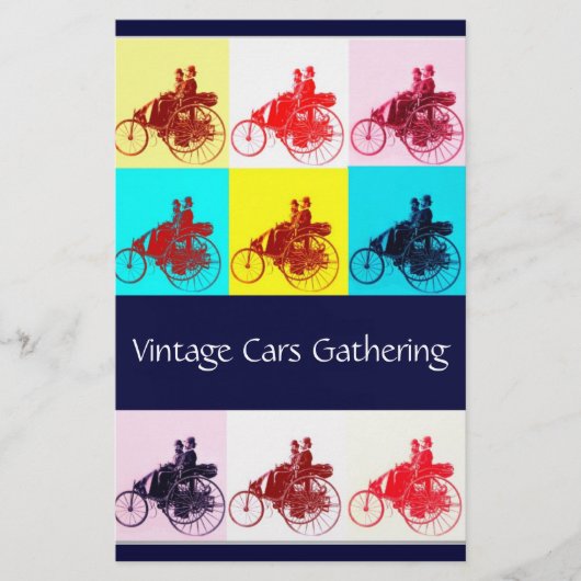 ViNTAGE CARS GATHERING POP ART Briefpapier (Voorkant)