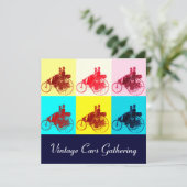 ViNTAGE CARS GATHERING POP ART Kaart (Staand voorkant)