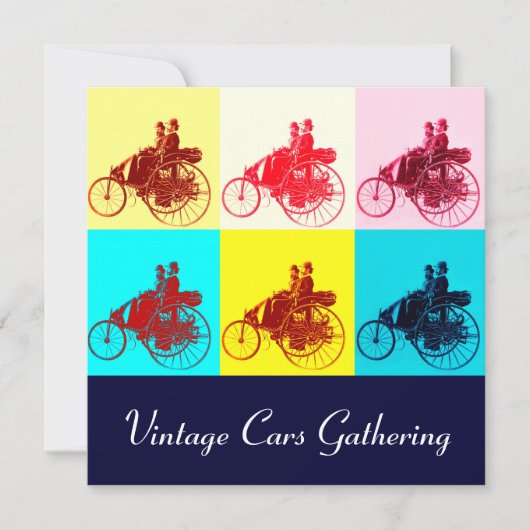 ViNTAGE CARS GATHERING POP ART Kaart (Voorkant)
