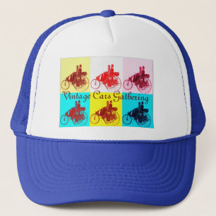 Vintage Cars Gathering Pop Art Trucker Pet