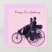 ViNTAGE CARS GATHERING, roze paars Kaart (Voorkant / Achterkant)