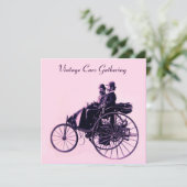 ViNTAGE CARS GATHERING, roze paars Kaart (Staand voorkant)