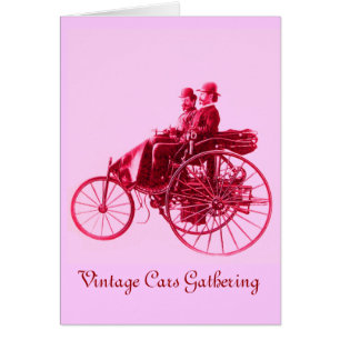 Vintage Cars Gathering, roze violet fuchsia red