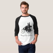 Vintage Cars Gathering, zwart-wit T-shirt (Voorkant volledig)