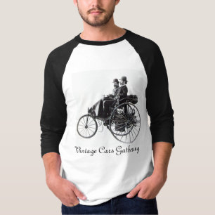 Vintage Cars Gathering, zwart-wit T-shirt