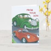 Vintage Cars-kaart van zoon Kaart (Gele Bloem)