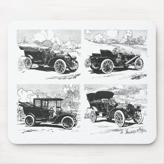 Vintage cars mousepad muismat (Voorkant)