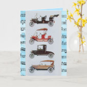 VINTAGE CARS MUSICAL HAPPY BIRTHDAY KAART (Gele Bloem)
