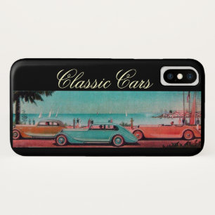 VINTAGE CARS OP DE ACHTERGROND Rood Blauw Case-Mate iPhone Case
