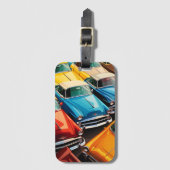 Vintage Cars Pattern Bagagelabel (Voorkant (verticaal))