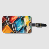 Vintage Cars Pattern Bagagelabel (Voorkant (horizontaal))