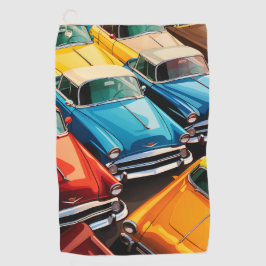 Vintage Cars Pattern Golfhanddoek