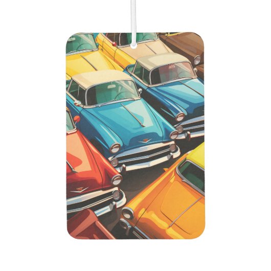 Vintage Cars Pattern Luchtverfrisser (Voorkant)
