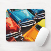 Vintage Cars Pattern Muismat (Met muis)
