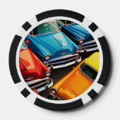 Vintage Cars Pattern Poker Chips (Achterkant)