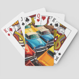 Vintage Cars Pattern Pokerkaarten