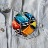 Vintage Cars Pattern Ronde Button 4,0 Cm (In situ)