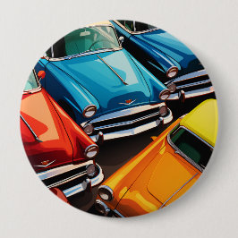 Vintage Cars Pattern Ronde Button 4,0 Cm