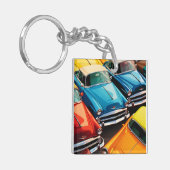 Vintage Cars Pattern Sleutelhanger (Voorkant Links)