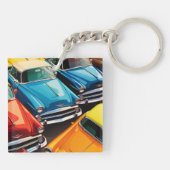 Vintage Cars Pattern Sleutelhanger (Achterkant)