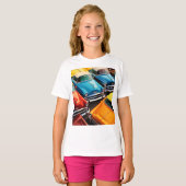 Vintage Cars Pattern T-shirt (Voorkant volledig)