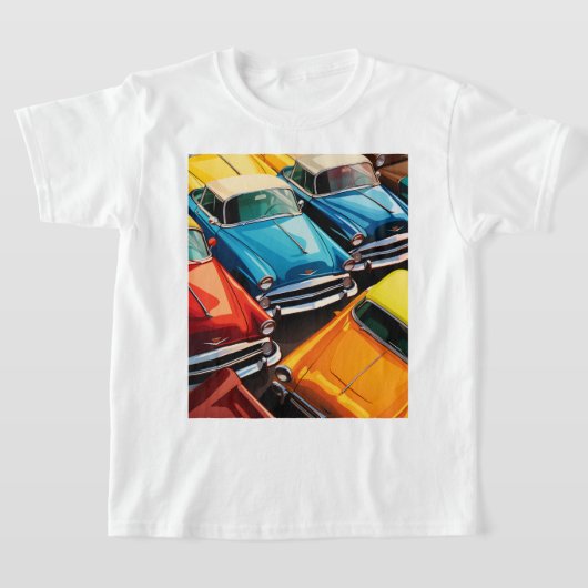 Vintage Cars Pattern T-shirt (Laagn)