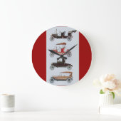VINTAGE CARS, zwart wit rood Grote Klok (Huis)