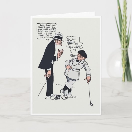 Vintage Cartoon Golf Kaart 1916 (Voorkant)