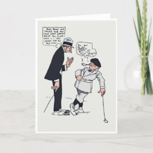 Vintage Cartoon Golf Kaart 1916