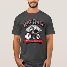 Vintage Cartoon motorfiets "Rat Race" T-shirt