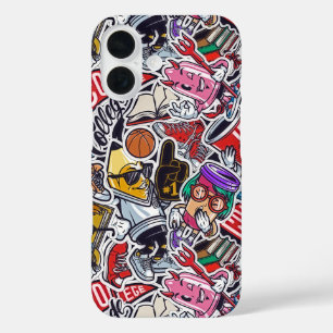 Vintage Cartoon Sticker Bomb iPhone Hoesje voor St