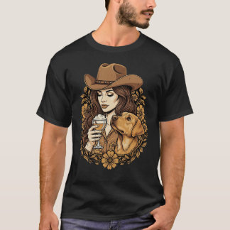 Vintage Cartoon Vrouw & Hond Liefde Loyal Beste Vr T-shirt