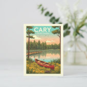 Vintage Cary North Carolina Briefkaart (Staand voorkant)