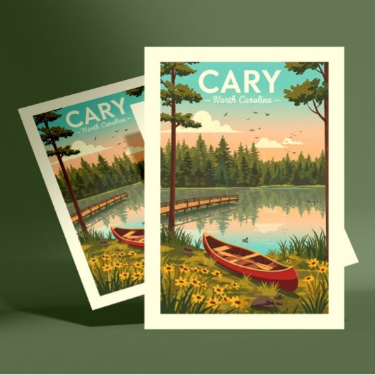 Vintage Cary North Carolina Briefkaart