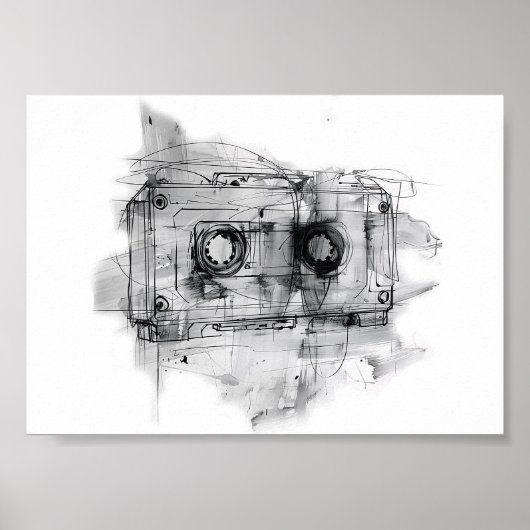 Vintage Cassette Tape  Poster (Voorkant)